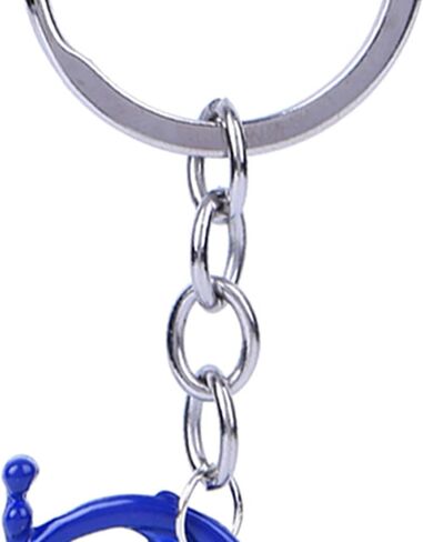 Horn Keychain, 3cm Mini Keychain Key Ring French Horn Shape Bag Keychain Charm Pendant Jewelry Gift Blue in Saudi Arabia