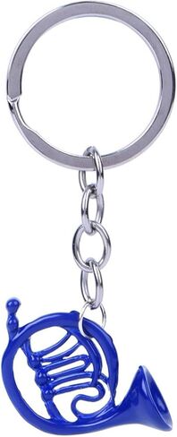 French Horn Keychain Bag Charm Mini Key Ring Pendant Jewelry Blue in Saudi Arabia