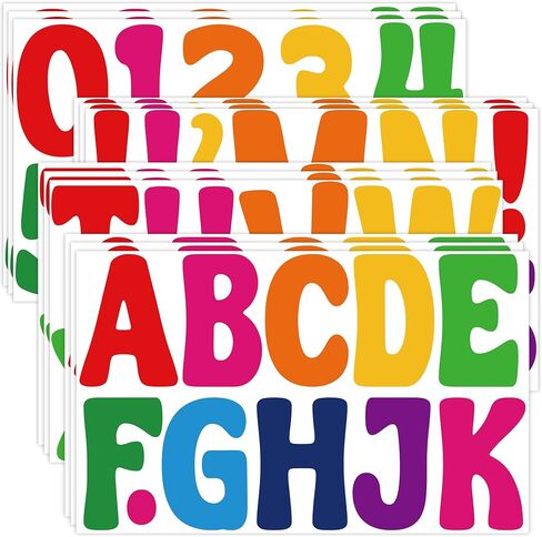 ملصقات رسائل لوحات كبيرة من ألواح النشرة رسائل 12 ورقة ألعاب الأبجدية ملصقات فينيل مقاوم للماء رسائل ملصقات ذاتية للملصقات لألواح الملصقات صندوق بريد الحرف اليدوية (أبيض ، 3 بوصات) in Kuwait