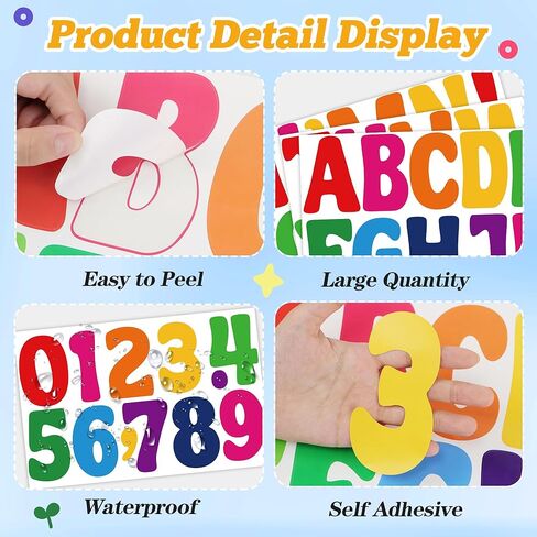 ملصقات رسائل لوحات كبيرة من ألواح النشرة رسائل 12 ورقة ألعاب الأبجدية ملصقات فينيل مقاوم للماء رسائل ملصقات ذاتية للملصقات لألواح الملصقات صندوق بريد الحرف اليدوية (أبيض ، 3 بوصات) in Kuwait