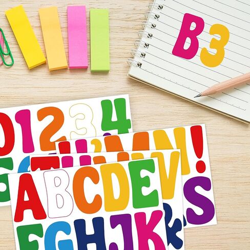 ملصقات رسائل لوحات كبيرة من ألواح النشرة رسائل 12 ورقة ألعاب الأبجدية ملصقات فينيل مقاوم للماء رسائل ملصقات ذاتية للملصقات لألواح الملصقات صندوق بريد الحرف اليدوية (أبيض ، 3 بوصات) in Kuwait