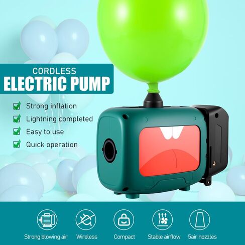 Cordless Balloon Pump Electric Compatible with Dewalt Battery for All Balloons, 5 in 1 Balloon Pump Outdoor for Inflating/Deflating Balloons, Air Beds Yoga Balls & Party Decoration (No Battery) in Saudi Arabia