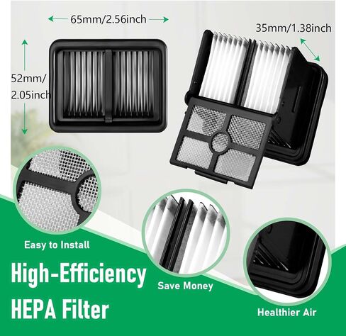 H12 Pro Replacement Brush Rollers and HEPA Filter Kits Compatible with Dreame H12 Pro, H12 Dual, G10 Pro Cordless Wet and Dry Vacuum Cleaner Replacement Parts Accessories, 2 Brush Rollers & 2 Filters in Kuwait