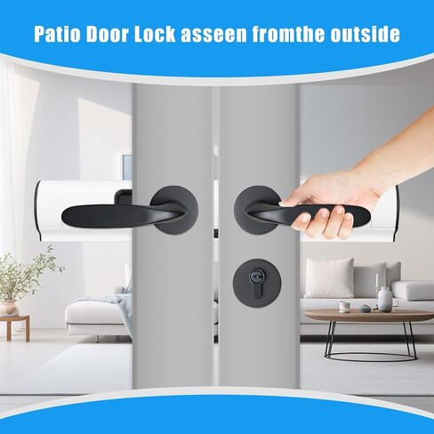 Qivine French Patio Door Security Lock ، قفل أمن الباب الفرنسي 13 بوصة للأبواب المتوافقة مع الفناء الأفقي المزدوج والمعهد (النوع ب) in Saudi Arabia