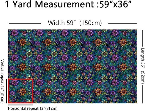 Girls Bohemian Flowers Waterproof Outdoor Decor Exotic Rainbow Fabric by The Yard for Kids Women Ombre Gradient Ethtic Teal Blue Purple Upholstery Decor DIY Art Decor 1 Yard in Saudi Arabia