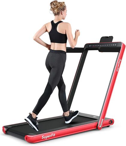 GYMAX Walking Pad, 2.25HP Dual Display Foldable Treadmill for Home with Remote/Smart App Control, Portable Compact Treadmill for Office Under Desk, Folding Running Machine for Small Spaces in Saudi Arabia