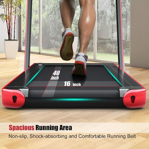GYMAX Walking Pad, 2.25HP Dual Display Foldable Treadmill for Home with Remote/Smart App Control, Portable Compact Treadmill for Office Under Desk, Folding Running Machine for Small Spaces in Saudi Arabia