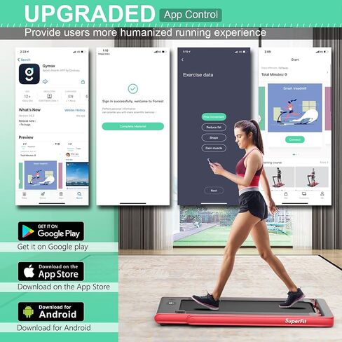 GYMAX Walking Pad, 2.25HP Dual Display Foldable Treadmill for Home with Remote/Smart App Control, Portable Compact Treadmill for Office Under Desk, Folding Running Machine for Small Spaces in Saudi Arabia