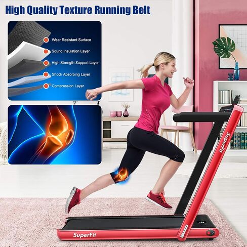 GYMAX Walking Pad, 2.25HP Dual Display Foldable Treadmill for Home with Remote/Smart App Control, Portable Compact Treadmill for Office Under Desk, Folding Running Machine for Small Spaces in Saudi Arabia