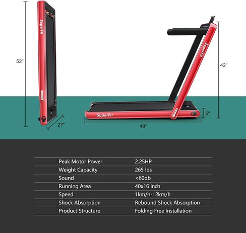 GYMAX Walking Pad, 2.25HP Dual Display Foldable Treadmill for Home with Remote/Smart App Control, Portable Compact Treadmill for Office Under Desk, Folding Running Machine for Small Spaces in Saudi Arabia