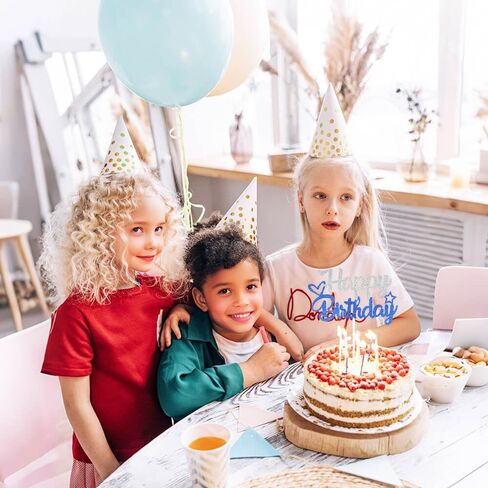 Silver Glitter "عيد ميلاد سعيد" الكعكة Topper - ورقة بريق وعصا - جاهزة للاستخدام in Kuwait