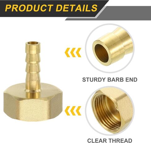 Uxcell 2PCS BRASS HOSE BARBITS ، 5/16 "Barb X G3/4" موصل خرطوم الخيط الإناث مع مشابك خرطوم لنقل زيت غاز وقود المياه وصيانة خطوط الأنابيب in Saudi Arabia
