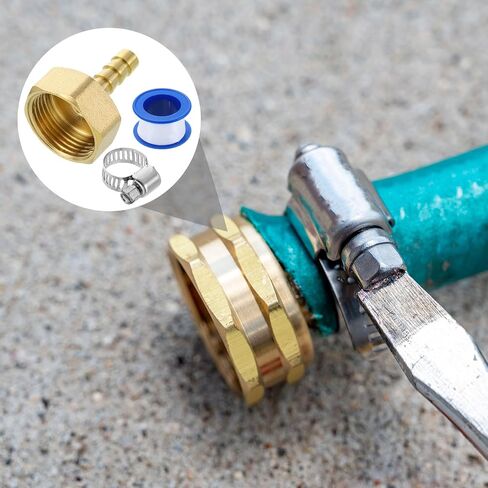 Uxcell 2PCS BRASS HOSE BARBITS ، 5/16 "Barb X G3/4" موصل خرطوم الخيط الإناث مع مشابك خرطوم لنقل زيت غاز وقود المياه وصيانة خطوط الأنابيب in Saudi Arabia