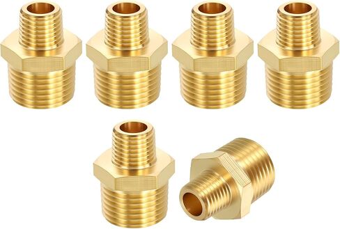 2 حزمة تجهيزات أنابيب النحاس ، 1/2 "ذكور NPT إلى 1/4" npt ذكر نحاس من النحاس الذكور ، مخفض محول الأنابيب الذكور للهواء ، الزيت ، LP in Kuwait