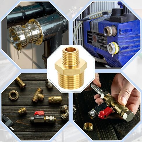 2 حزمة تجهيزات أنابيب النحاس ، 1/2 "ذكور NPT إلى 1/4" npt ذكر نحاس من النحاس الذكور ، مخفض محول الأنابيب الذكور للهواء ، الزيت ، LP in Kuwait