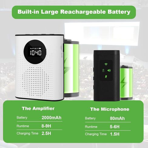 يدعم مضخم صوت Aurtec الصوتي مع ميكروفون لافالييه اللاسلكي المغناطيسي ، ومكبر صوت محمول مع ميكروفون لاسلكي 2.4 جرام ، Bluetooth ، بطاقة TF ، محرك أقراص فلاش USB وإدخال AUX in Kuwait