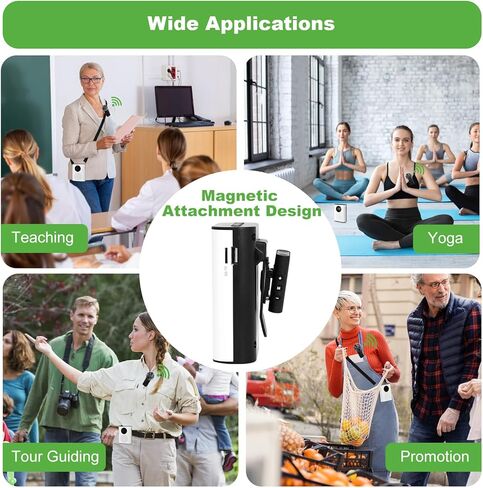 يدعم مضخم صوت Aurtec الصوتي مع ميكروفون لافالييه اللاسلكي المغناطيسي ، ومكبر صوت محمول مع ميكروفون لاسلكي 2.4 جرام ، Bluetooth ، بطاقة TF ، محرك أقراص فلاش USB وإدخال AUX in Kuwait