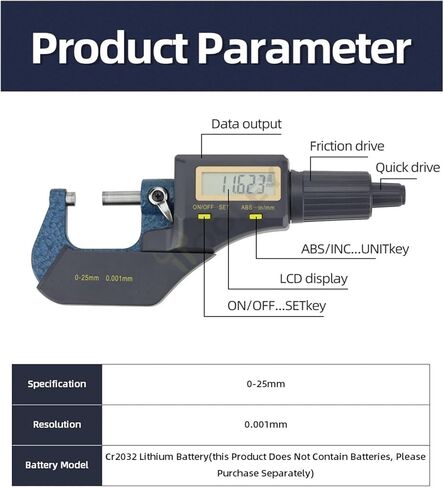 0-25mmMicrometer Digital Micrometer Measuring Tools Micro Meter Gauges in Kuwait