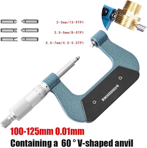 ميكرومتر مؤشر ترابط المسمار 0-25 مم 25-50 مم الصناعي مع السندان 50-75 مم 75-100 مم خارج ميكرومتر 0.01 مم (25-50 مم والسنقان) in Kuwait