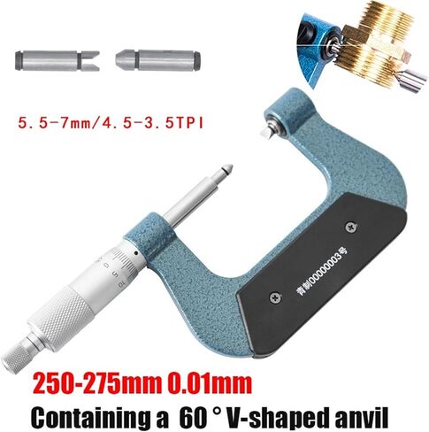 ميكرومتر مؤشر ترابط المسمار 0-25 مم 25-50 مم الصناعي مع السندان 50-75 مم 75-100 مم خارج ميكرومتر 0.01 مم (25-50 مم والسنقان) in Kuwait