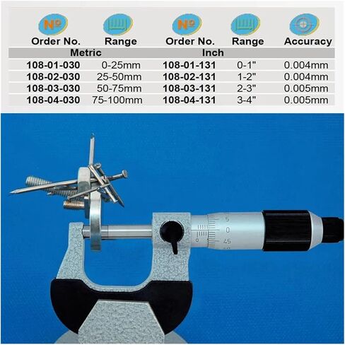 Micrometers 0-25 25-50 50-75 75-100mm (108-03-030 50-75mm) in Kuwait