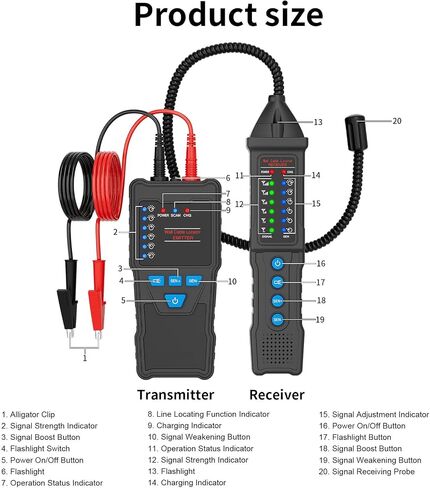 U610 Underground Wire locator ، Tracker Writed Cable Litunder Cable للكابلات المدفونة للحيوانات الأليفة ، واختبار قاطع الدائرة القصيرة من الجدار والكابلات تحت الأرض in Kuwait