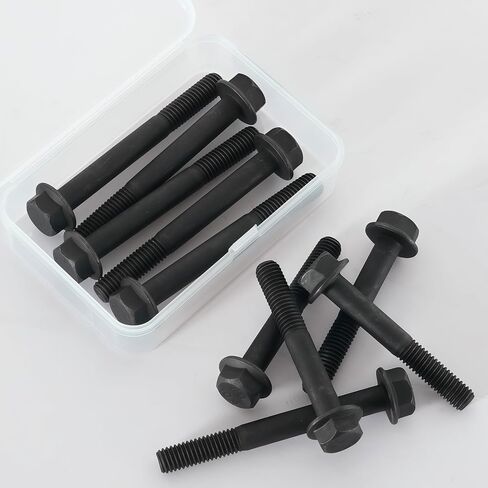 M8 × 55 مم مسامير رأس سداسي سداسي شفة مسامير سداسية ، M8x1.25 الترباس ، 10.9 الصلب من سداسي ، براغي رأس سداسي ، تشطيب أكسيد الأسود ، نصف الخيط ، الكمية 8 in Kuwait