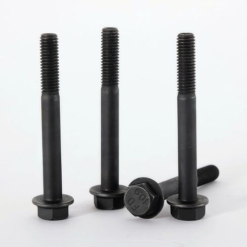 M8 × 55 مم مسامير رأس سداسي سداسي شفة مسامير سداسية ، M8x1.25 الترباس ، 10.9 الصلب من سداسي ، براغي رأس سداسي ، تشطيب أكسيد الأسود ، نصف الخيط ، الكمية 8 in Kuwait