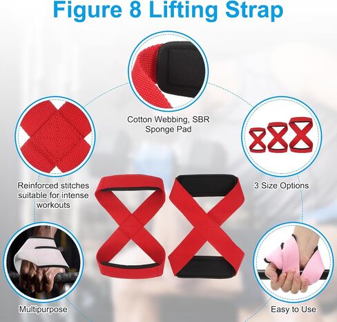 PATIKIL Figure Lifting Strap, Weightlifting Wrist Wraps Dead Lift Padded Grips for Fitness Power Strength Training in Saudi Arabia