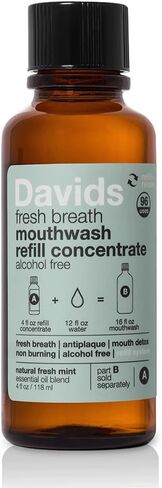 Davids Hydroxi Fresh Breath Mouthwash Starter Kit, Alcohol-Free, Fluoride-Free, Nano-Hydroxyapatite for Remineralizing & Enamel Health, Relieves Dry Mouth, Fresh Mint, 16 fl oz in Kuwait