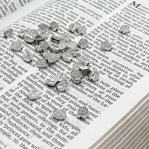 100pcs 8mm Cross Beads Catholic Religious Bead Accessories Diy Rosary Beads Bracelet Necklace Gold and Silver Double Color in Saudi Arabia