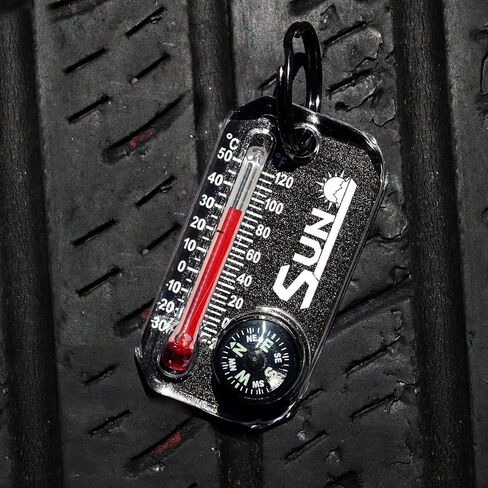 Sun Company Therm-O-Compass | متعددة السوستة السوستة سحب البوصلة ومقياس الحرارة مع مخطط البرد الرياح | مثالي للتخييم والمشي لمسافات طويلة والملاحة في الهواء الطلق in Saudi Arabia