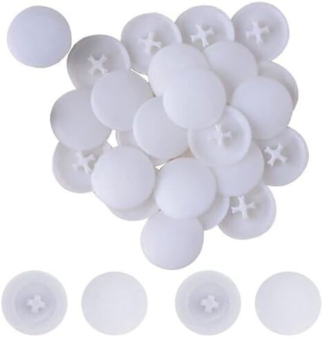 100 PCS White Easy To Prock Cap Covers مجموعة مجموعة متنوعة ، أغطية ثقب من البلاستيك ذاتيًا للبراغي فيليبس ، خزانة ، السحابات النقر على الزخرفة ، مسامير التنصت الذاتي (17 مم) in Saudi Arabia