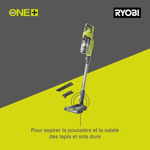 RYOBI 18 V One+ RSV18-0 Cordless Floor Vacuum (30 Airwatt Power ، 820 L/MIN ، فوهة هوية على مدار 24 سم ، بدون بطارية وشاحن) ، أخضر) in Saudi Arabia