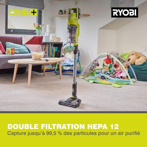 RYOBI 18 V One+ RSV18-0 Cordless Floor Vacuum (30 Airwatt Power ، 820 L/MIN ، فوهة هوية على مدار 24 سم ، بدون بطارية وشاحن) ، أخضر) in Saudi Arabia