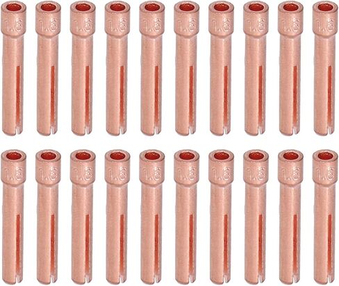 20pcs Tig Collet 1.6mm earice tungsten leadrode for QQ150 Torch Torch Accessories WP9F مثالية للحام Argon Arc مع مادة نحاسية متينة وسطح أملس in Saudi Arabia