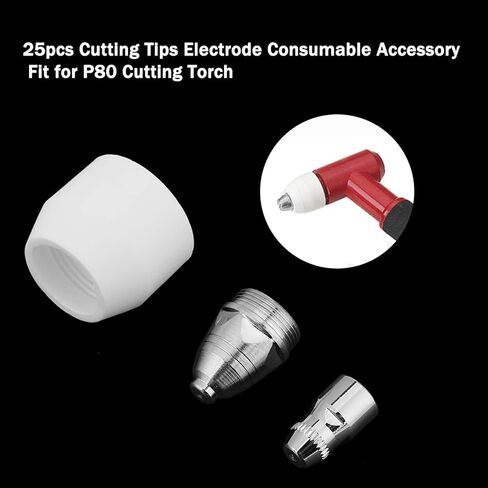 Ceramics Material P80 Electrode 20. 0×10. 0×6. 0 25Pcs Cutting Tips Electrode Consumable Accessory Fit for P80 Cutting Torch P80 Electrode in Saudi Arabia