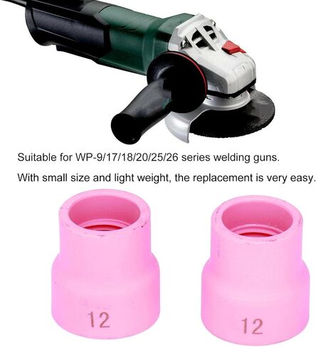 I 2Pcs Tig Welding Cup 12 14 Ceramic Nozzle Accessory Set Kit for Wp9 17 18 20 25 26 White(Redness) in Saudi Arabia