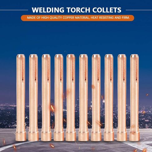 محترم 10 قطع 10N24 COLPPER COLLETS لـ TIG TIG Torch WP-17/18/26-2.4 مم ملحقات قوة القطر in Saudi Arabia