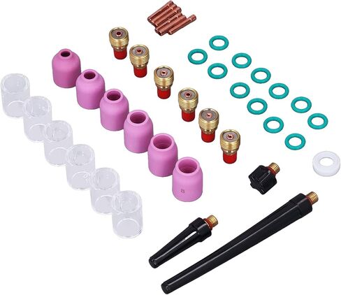 40PCS TIG TIG Torch Torch Kit مع Collet Alumina Gas Gas Cup Cup Cup مناسبة لشعلات WP 9 20 25 من سلسلة TIG المختلفة التي تقدم ممتازة in Saudi Arabia
