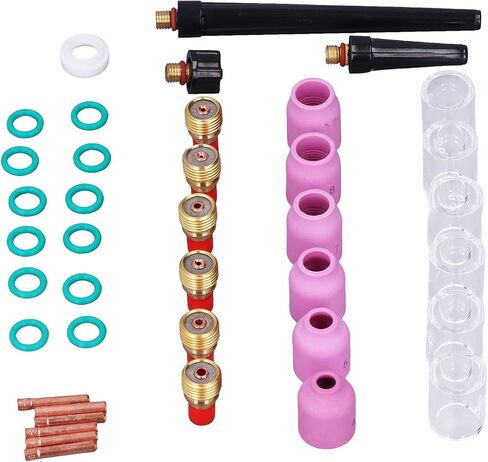 40PCS TIG TIG Torch Torch Kit مع Collet Alumina Gas Gas Cup Cup Cup مناسبة لشعلات WP 9 20 25 من سلسلة TIG المختلفة التي تقدم ممتازة in Saudi Arabia