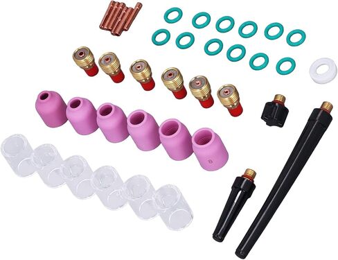 40PCS TIG TIG Torch Torch Kit مع Collet Alumina Gas Gas Cup Cup Cup مناسبة لشعلات WP 9 20 25 من سلسلة TIG المختلفة التي تقدم ممتازة in Saudi Arabia