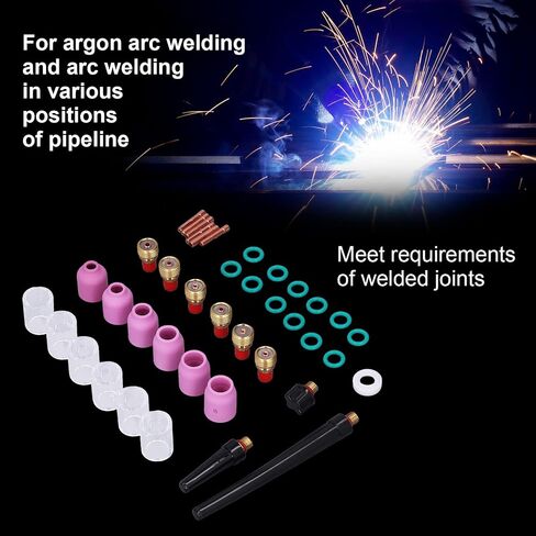 40PCS TIG TIG Torch Torch Kit مع Collet Alumina Gas Gas Cup Cup Cup مناسبة لشعلات WP 9 20 25 من سلسلة TIG المختلفة التي تقدم ممتازة in Saudi Arabia