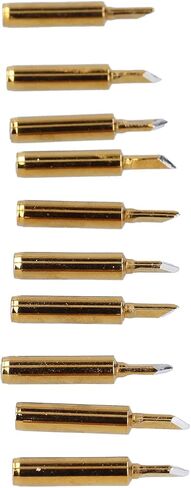 10Pcs Soldering Iron Tips Golden Solder Welding Head Replacement Accessories Ideal for Welding with 60W Power Temperature Adjustable from 200 to 480 Degrees Celsius(Gold 900M-T-IS) in Saudi Arabia