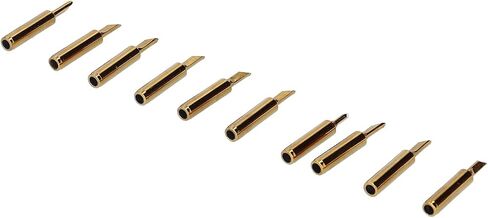 10Pcs Soldering Iron Tips Golden Solder Welding Head Replacement Accessories Ideal for Welding with 60W Power Temperature Adjustable from 200 to 480 Degrees Celsius(Gold 900M-T-IS) in Saudi Arabia