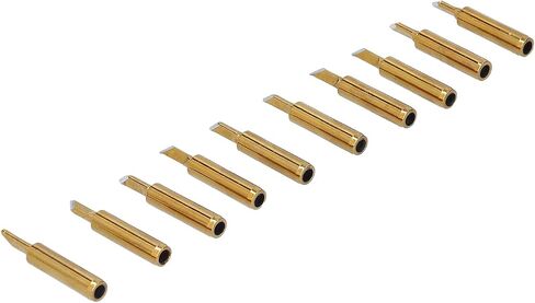 10Pcs Soldering Iron Tips Golden Solder Welding Head Replacement Accessories Ideal for Welding with 60W Power Temperature Adjustable from 200 to 480 Degrees Celsius(Gold 900M-T-IS) in Saudi Arabia