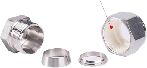 2000 PSI End Cap 1/16"-1" 3-25mm Tube OD Compression Union SUS316L Stainless Steel Coupler Pipe Fitting Connector Metric UNF Nut Lock 1Pcs(16mm) in Saudi Arabia