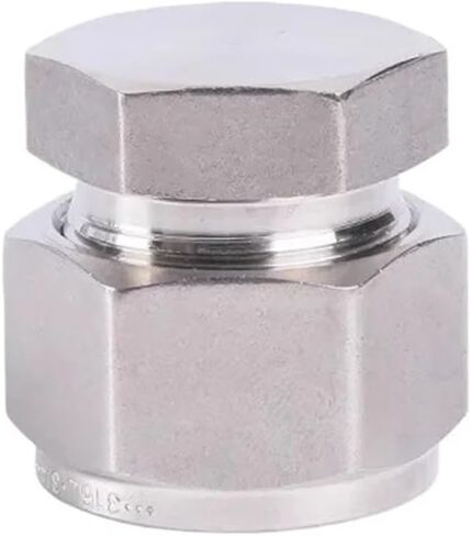 2000 PSI End Cap 1/16"-1" 3-25mm Tube OD Compression Union SUS316L Stainless Steel Coupler Pipe Fitting Connector Metric UNF Nut Lock 1Pcs(16mm) in Saudi Arabia