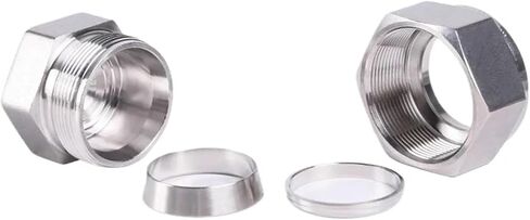 2000 PSI End Cap 1/16"-1" 3-25mm Tube OD Compression Union SUS316L Stainless Steel Coupler Pipe Fitting Connector Metric UNF Nut Lock 1Pcs(16mm) in Saudi Arabia