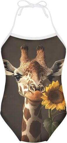 Eleqin Cartoon Animal Cute Girls قطعة واحدة من ملابس السباحة قابلة للتعديل in Kuwait